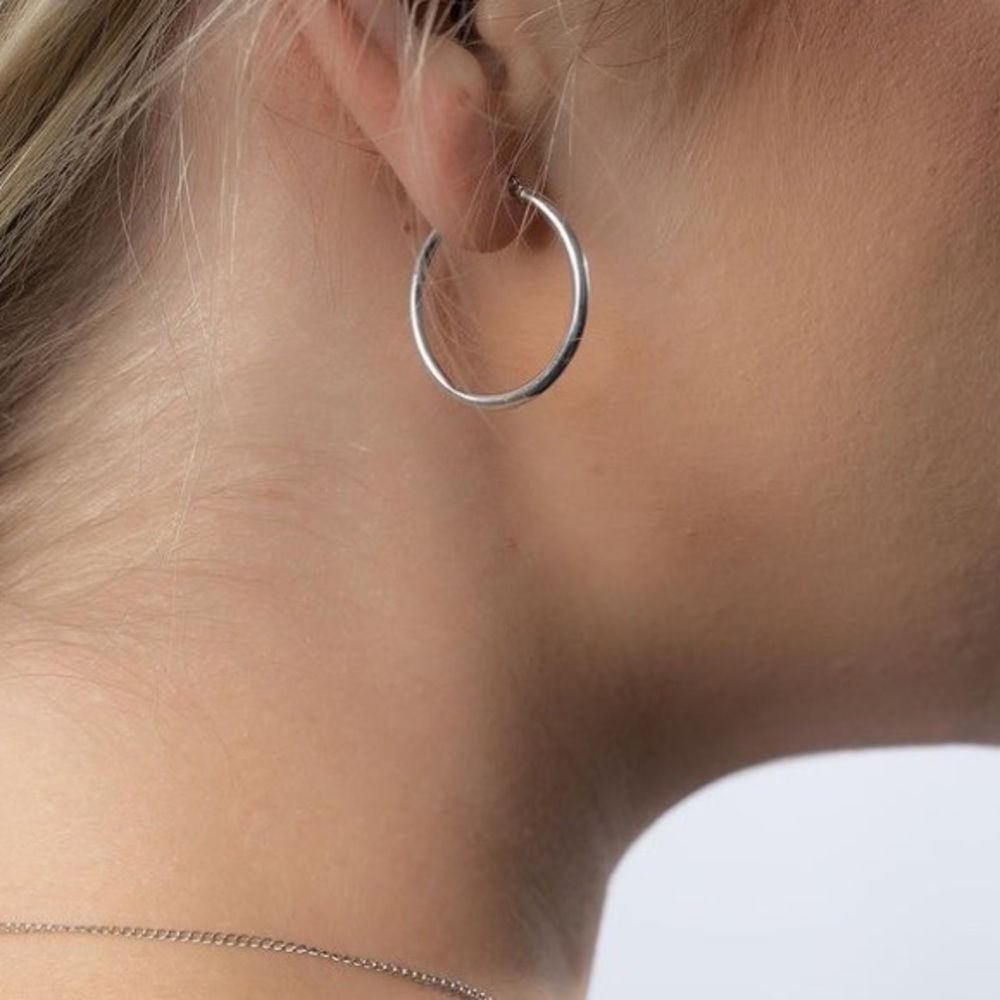%100 real silver hoops- 24hour SALE